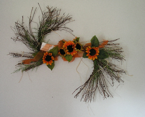 Sunflower twig wreath