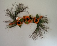 Twig Wreath with Sunflowers
