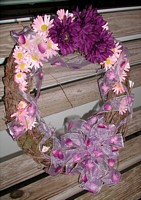 Flowered Ribbon Wreath