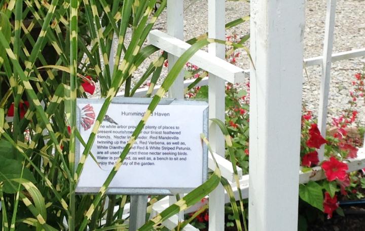 Hummingbird Haven Display in Tippecanoe County Extension Master Gardeners' Show and Idea Gardens