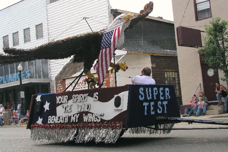 Eagle with Flag Float, Downtown Attica